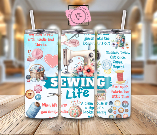 Sewing Life - Blue - 20oz Sublimation Wrap