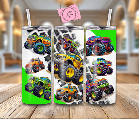 Monster Trucks - Green - 20oz Sublimation Wrap