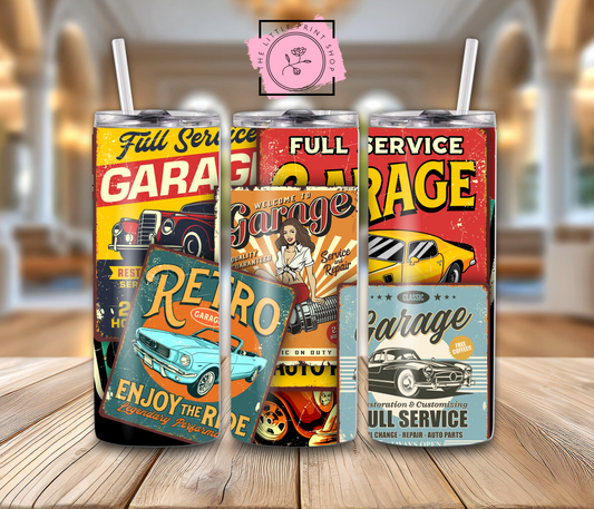 Retro Cars - 20oz Sublimation Wrap