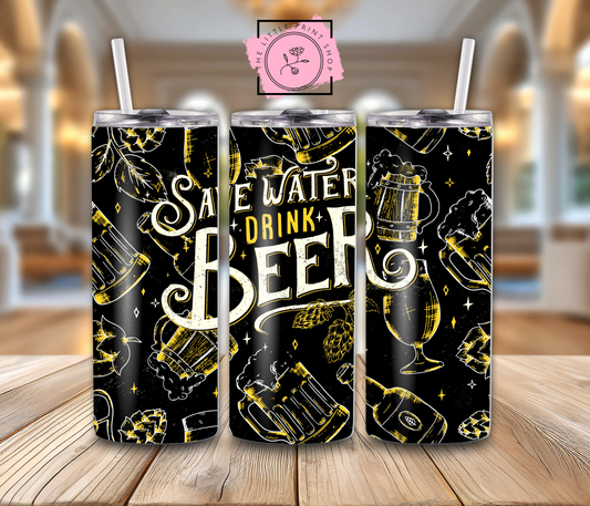 Save Water Drink Beer - 20oz Sublimation Wrap