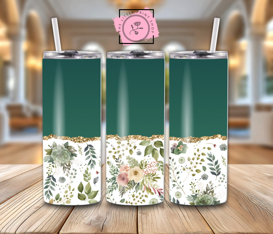 Floral Green - 20oz Sublimation Wrap