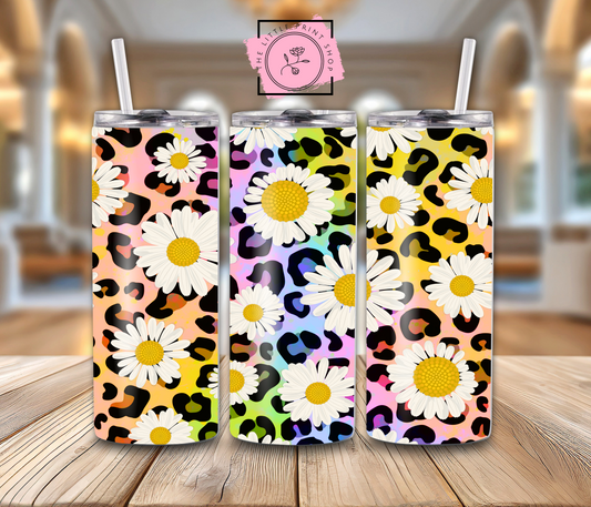 Leopard Print Daisies - 20oz Sublimation Wrap