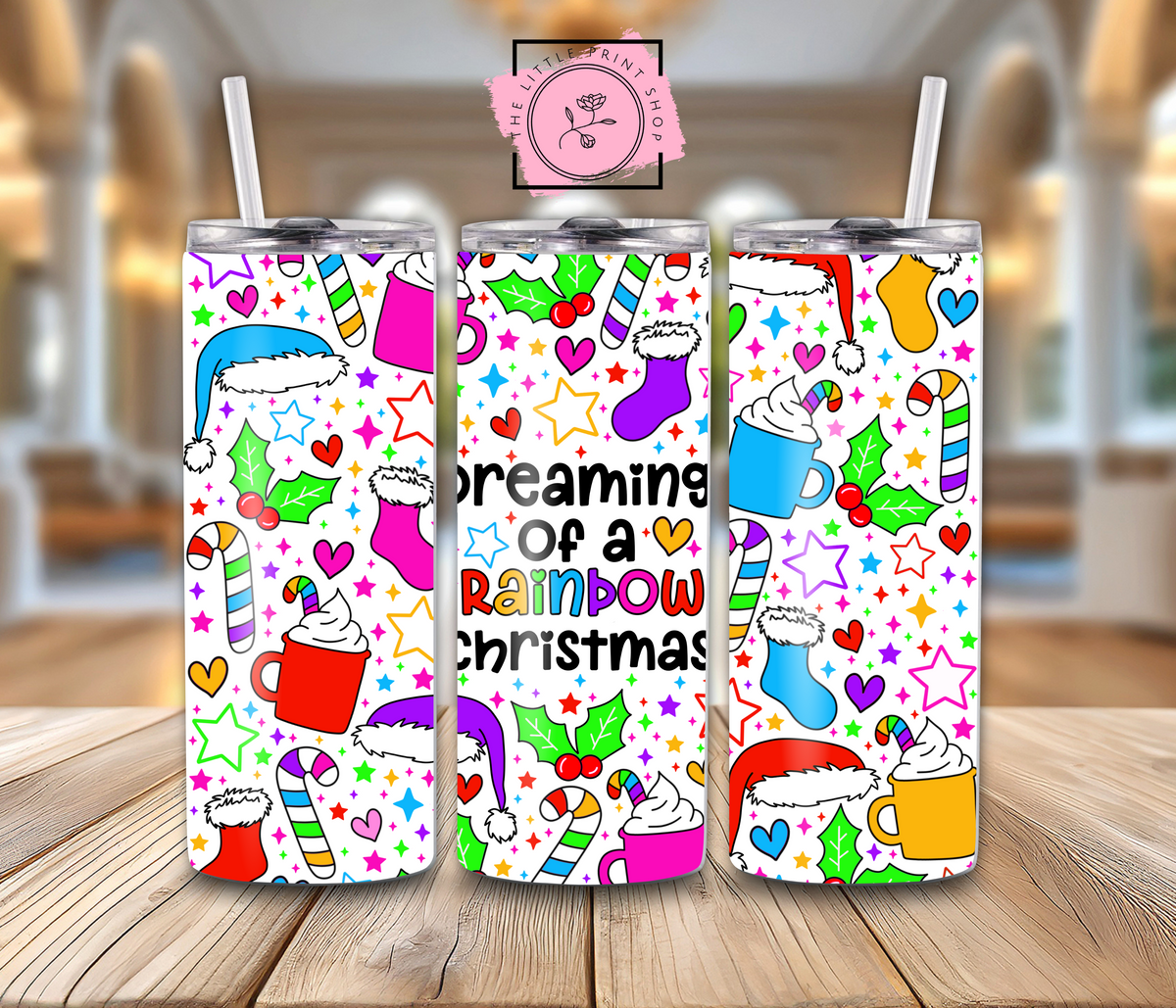 Rainbow Christmas - 20oz Sublimation Wrap
