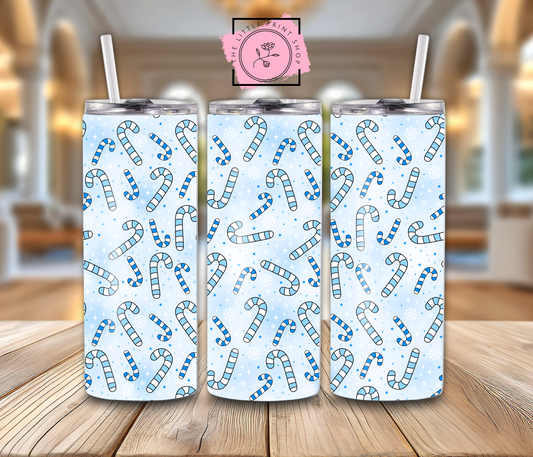 Blue Candy Canes - 20oz Sublimation Wrap