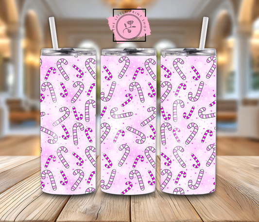 Pink Candy Canes - 20oz Sublimation Wrap