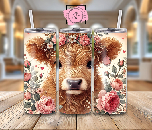 Spring Highland Cow - 20oz Sublimation Wrap