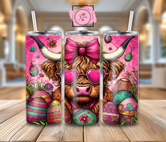 Easter Highland Cow - 20oz Sublimation Wrap