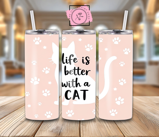Better With A Cat - 20oz Sublimation Wrap