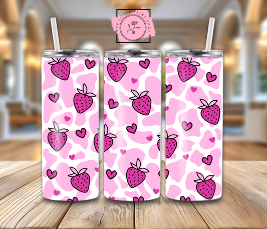 Pink Strawberries - 20oz Sublimation Wrap