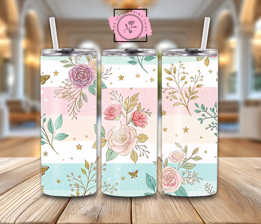 Flower Stripe Pattern - 20oz Sublimation Wrap