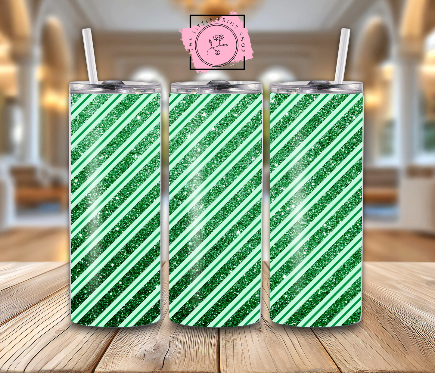 Green Glitter - 20oz Sublimation Wrap