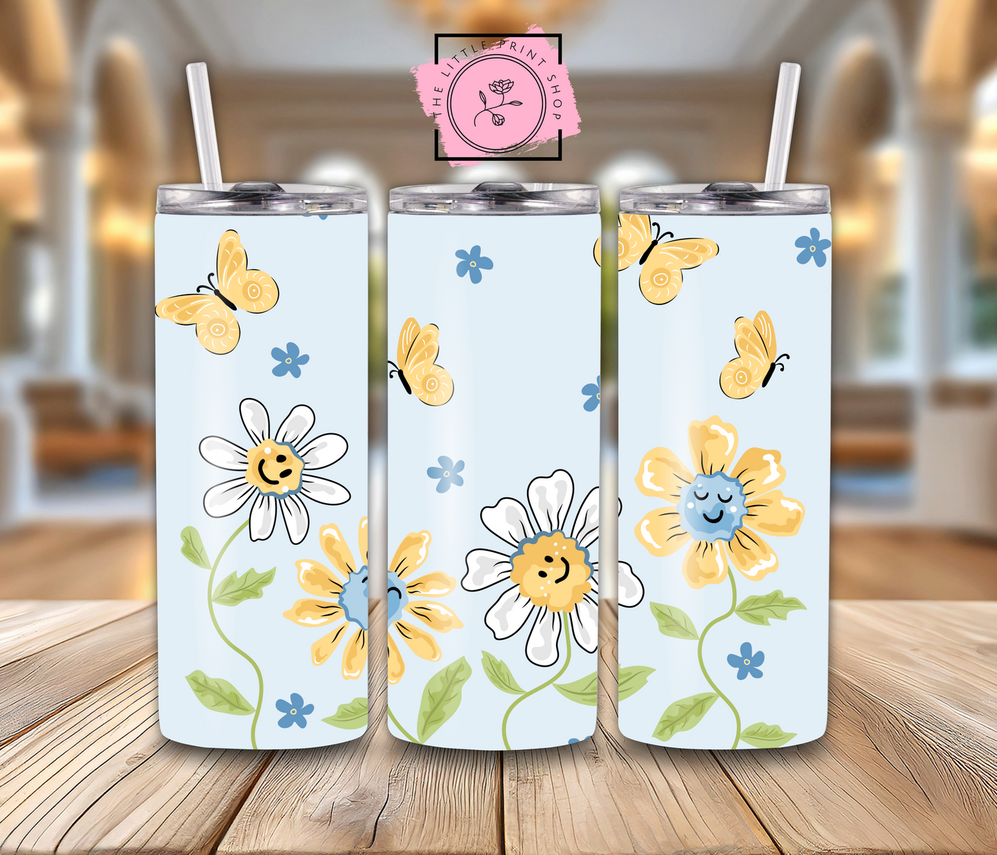 Blue Daisy - 20oz Sublimation Wrap