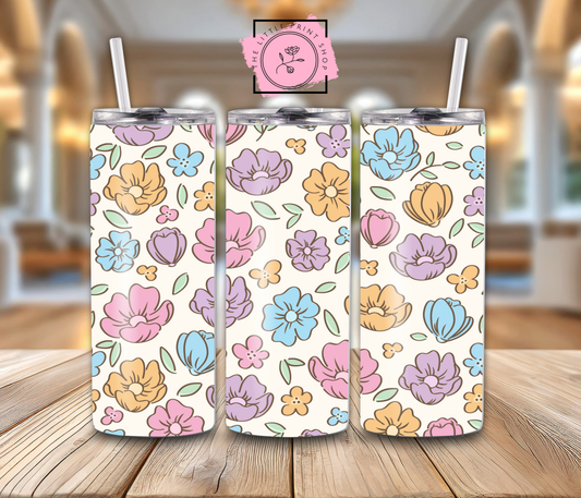 Pastel Flowers - 20oz Sublimation Wrap