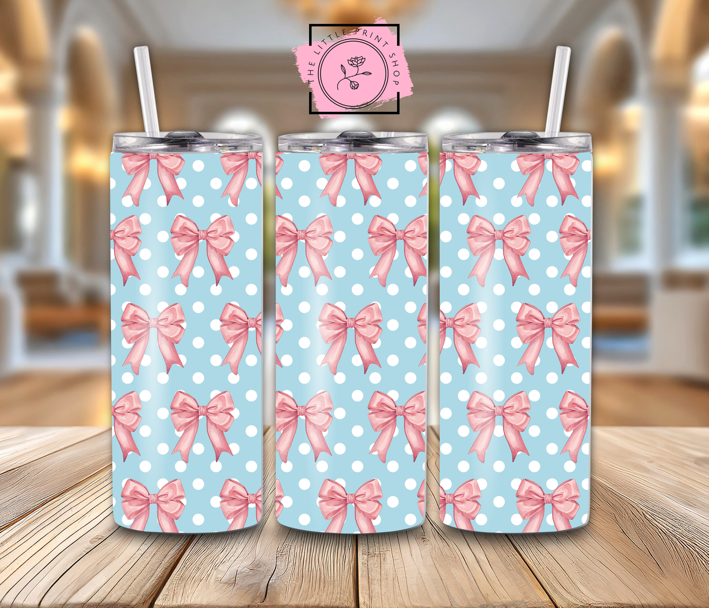 Pink Bows - 20oz Sublimation Wrap